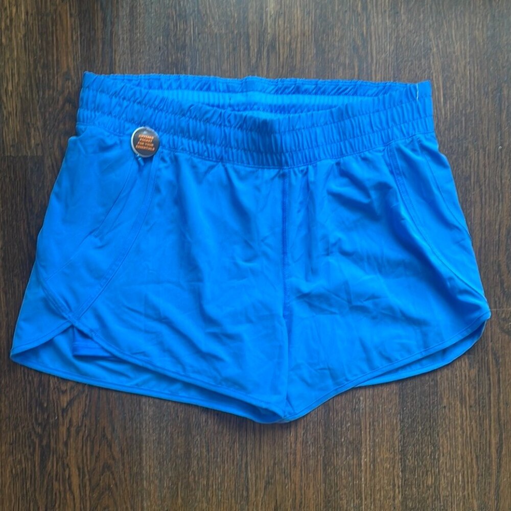 Avia Blue Athletic Running Shorts Zippered Pocket Size XL 16-18 Lined